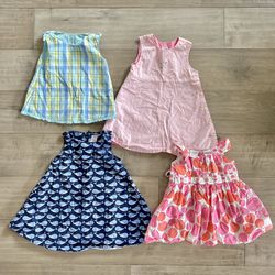 Lot Of Toddler Baby Girls Spring Dresses Size 18-24 M