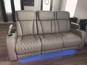 Power Reclining Sofa with LED Lighting