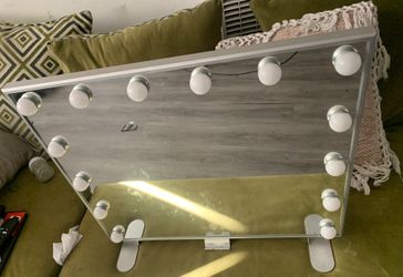 Hollywood Makeup Vanity Mirror with Lights Dimmable 3 Color 15 Bulbs Hollywood Vanity Lighted Mirror for Bedroom Wall Detachable Base Stand