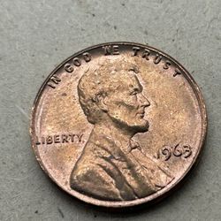 1963 No Mint Mark Penny Amazing Condition 