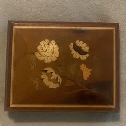 Wooden Jewelry Box Wood Floral Flower 