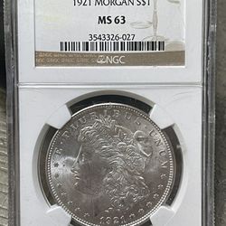 Ms 63 1921 Morgan Silver Dollar