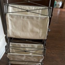 Pier One Metal And Canvas Two Tier Magazine Book Rack