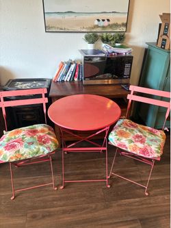 Charming Bistro Set $75 Folding with Cushions