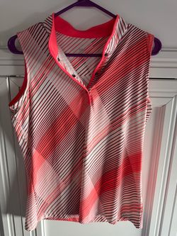 Women's Sleeveless Striped Golf Polo Shirt