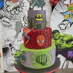 Fake Superhero Cake - Spiderman, Hulk, Batman 