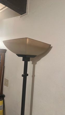 Torchiere Floor Lamp Black Metal