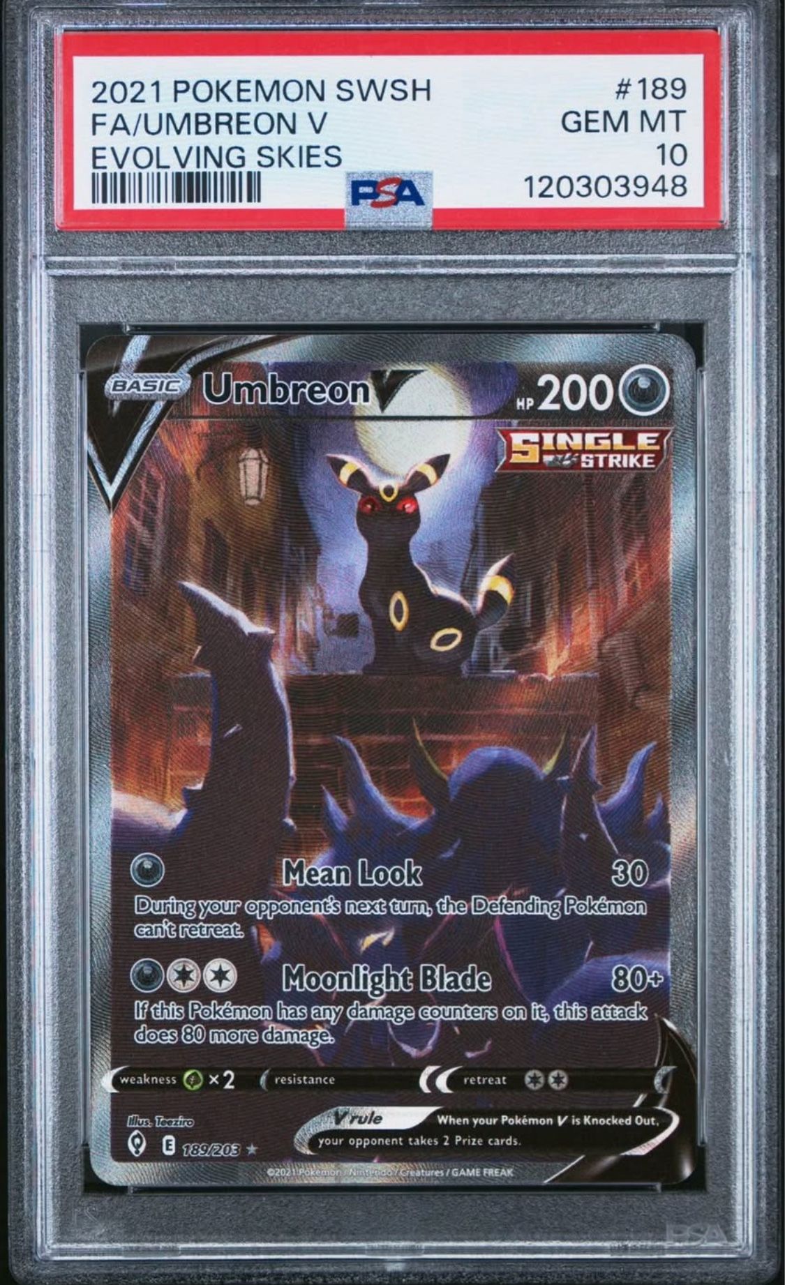 Pokemon Umbreon V FA PSA 10