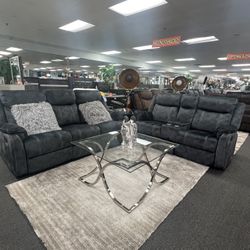 Two Piece Reclining Sofa And Love Seat On BLOW OUT SALE