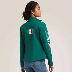 Ariat® Ladies Classic Team Verde Softshell Mexico Jacket Womens Size Small Green