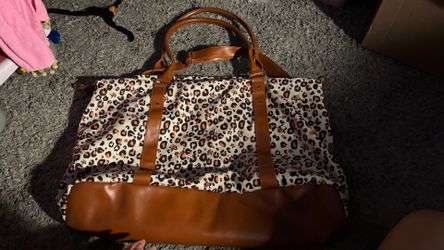 Leopard print overnight bag