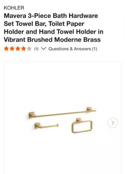 Kohler Mavera 3 piece bathroom accessory set