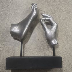 Unique Vitruvian Hand Tickling Foot With Feather Modernistic
Sculpture