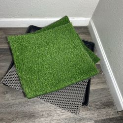 Dog Grass Pad with Tray Arificial Grass Patch for Dogs Potty Tray Fake Grass for Dogs to Pee On Turf with Tray for Litter Box Puppy Potty Training Col