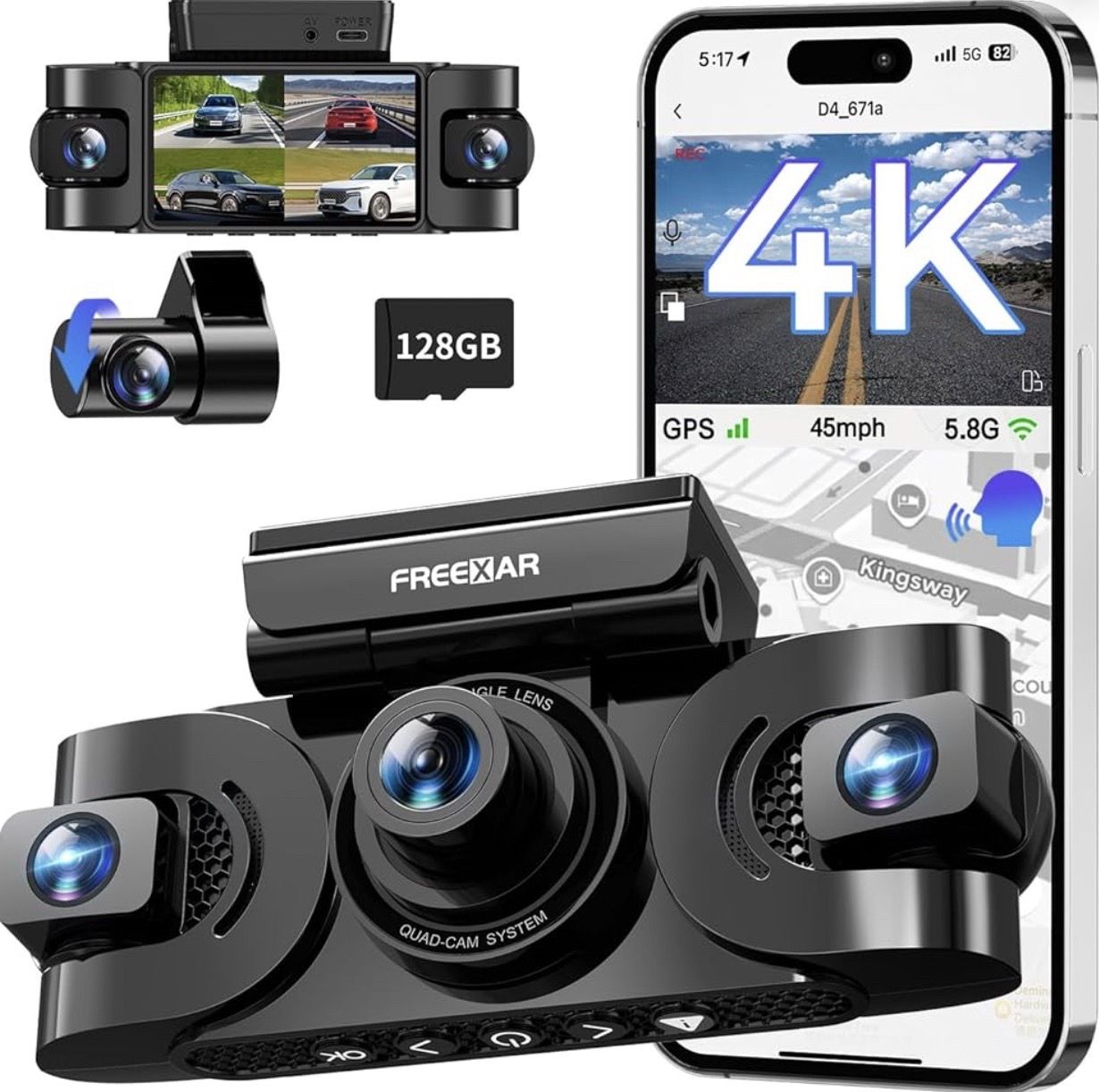 FREEXAR 4K 360° Dash Camera - New, In-Box, Never Used