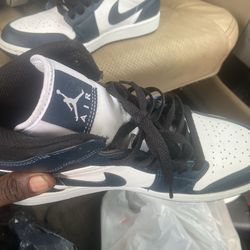 Blue and white Nike air Jordan’s