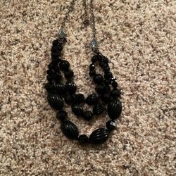 Black Beaded Necklace