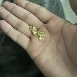 10k Gold Nugget Earrings 
