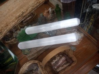 2 selenite healing wands