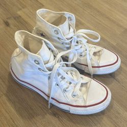White Converse High Top Women’s Size 6