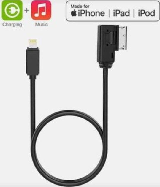 Audi Car Audio Charging Adapter Cord Compatible with Apple iPhone 12 11 Xs Max XR X 8 7 6 for Audi A3/A4/A5/A6/A8/S4/S6/S8/TT, AMI MMI MDI Aux Interfa