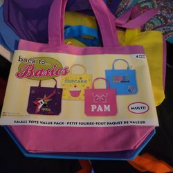 Lot Of New Small Canvas Tote Bags