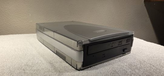 Vintage External DVD-RW / CD-RW ReWritable Drive - FireWire & USB - Retro Clear