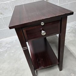 Dark Wood Accent Table with Drawer