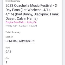 2023 Coachella ticket 