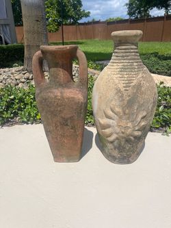 Pair of large terracotta vases