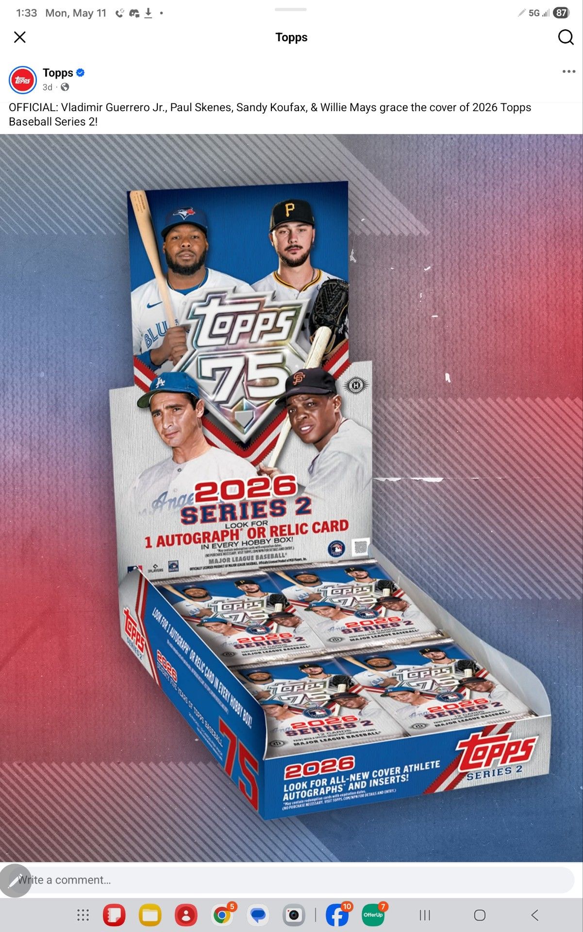 2026 Topps Series 2 Baseball - Jumbo Box (1 autograph and 1 relic card per box)