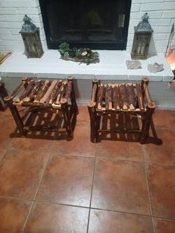 Log Split Stools