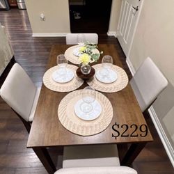 Elegant 5-Pc Oak Dining Table Set 