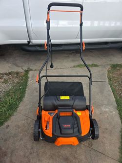 VEVOR 2-in-1 Electric Dethatcher & Scarifier, 16-In., 15 A, Corded, 14.5-Gal. Bag, 5-Position Depth, Walk-Behind for Lawn Care