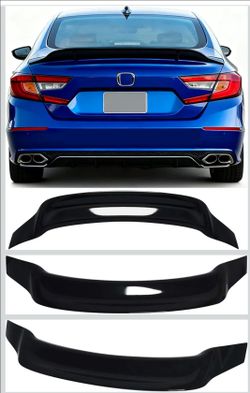 Honda Accord Sport All 4 Door Sedan Model 10th Gen 2018 2019 2020 2021 2022 Trunk Lid Spoiler (Glossy Black)