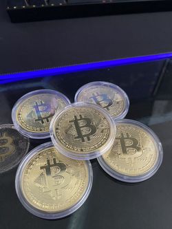 Bitcoin Commemorative Coin 24K Gold Plated BTC Limited Edition Collectible Coin With Protective Case