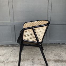 Pierre Jeanneret Style Mid Century Modern Cane Dining Chair