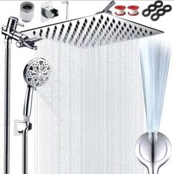 KQJQS THI0017M, 10 Modes, High Pressure Showerhead and Handheld Shower