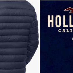 Hollister  California navy Blue Full Zip Puffer men’s Jacket  XL