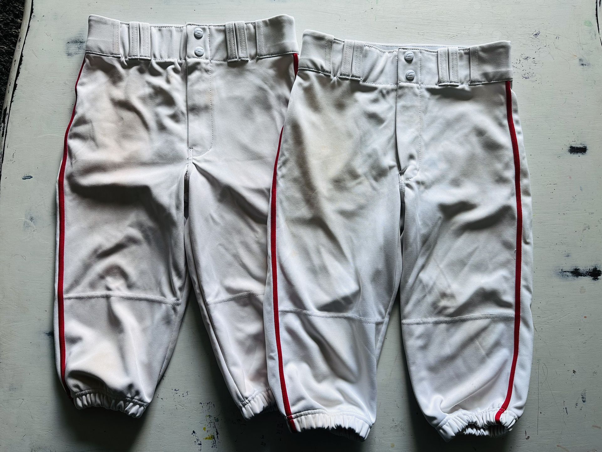 White Baseball w/ RED Stripe LARGE