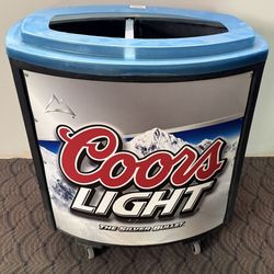 New Coors Lite Heavy Plastic Promotional Rollaway Cooler