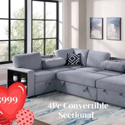 ❤️4 PC CONVERTIBLE SECTIONAL ❤️