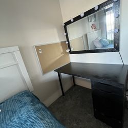 Black Vanity( Desk And Mirror)