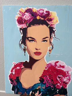 Colorful Floral Woman Portrait Wall Art