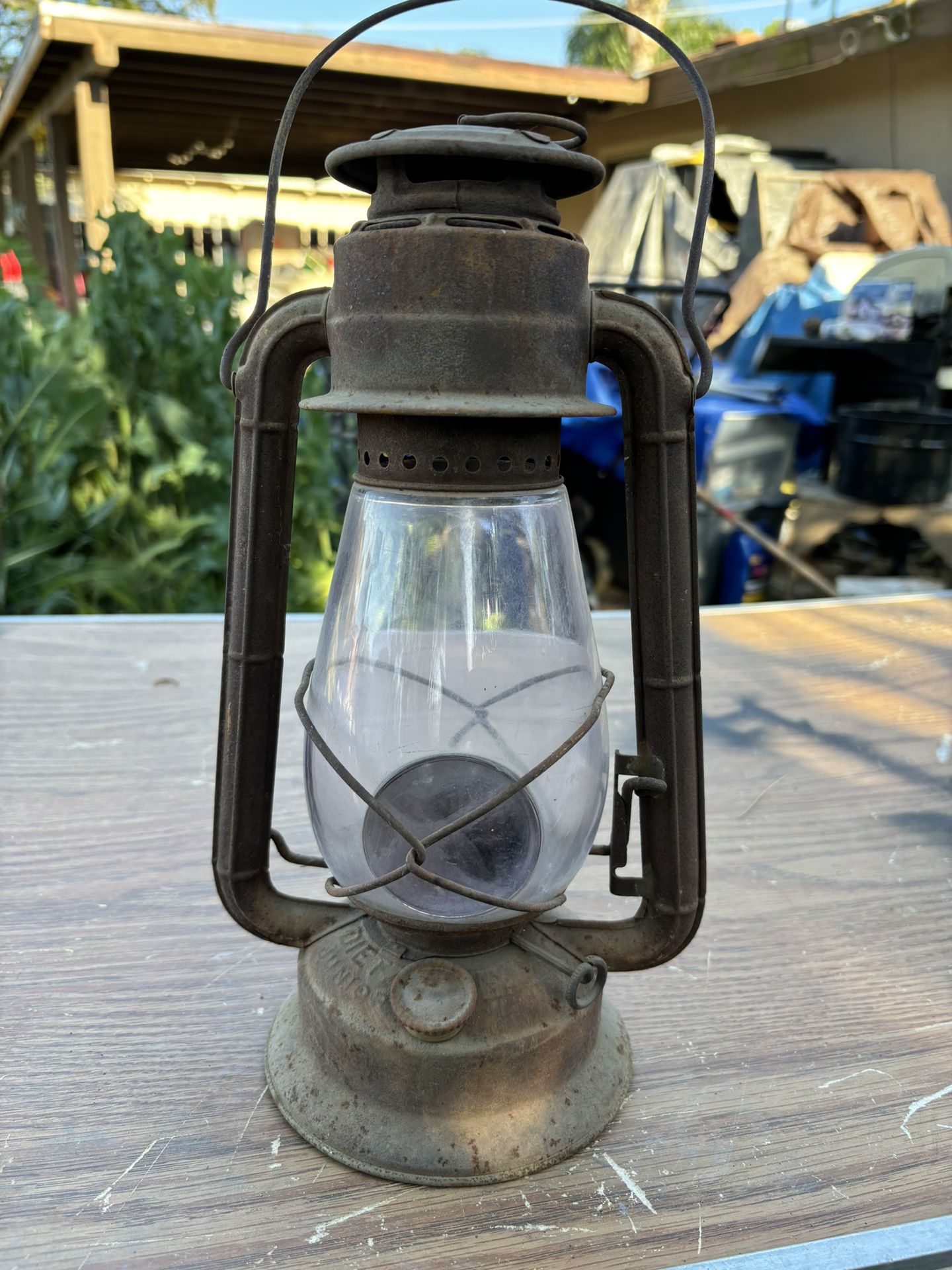 Antique Dietz Jr. Purple Glass Magnifier Lantern