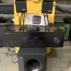 Bose Speakers, Subwoofer, And Yamaha Receiver