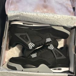 JORDAN 4 RETRO BLACK CANVAS