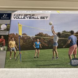 Volleyball Set with Net, Posts / Stakes, Ball,  and Air Pump  ( net could also be used for badminton ) 