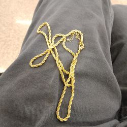 25 Karet Gold Pleated Rope Chain 