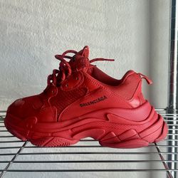 Balenciaga Triple S Sneakers in Red Size 7